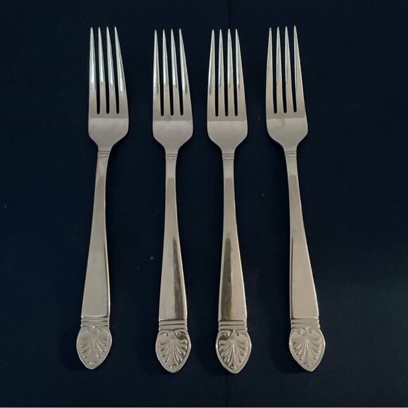 Vintage Lenox Hannah Pattern Dinner Fork Set 4 18/8 Stainless Steel Heavy 1999 - Picture 2 of 6